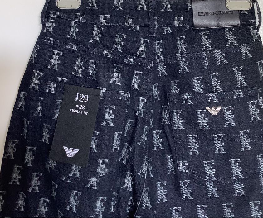 Jeansy Emporio Armani  z elastanem, c.granat, logowane,wysoki stan, 28