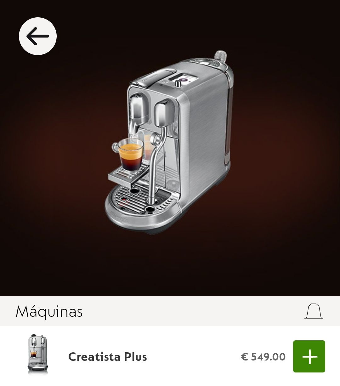 Máquina Nespresso Creatista PLUS Nova