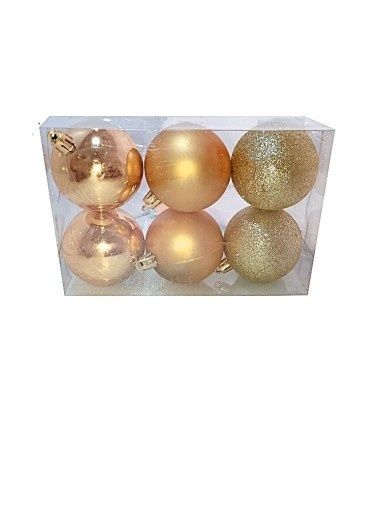 Bombki zlote 6sztuk 6cm