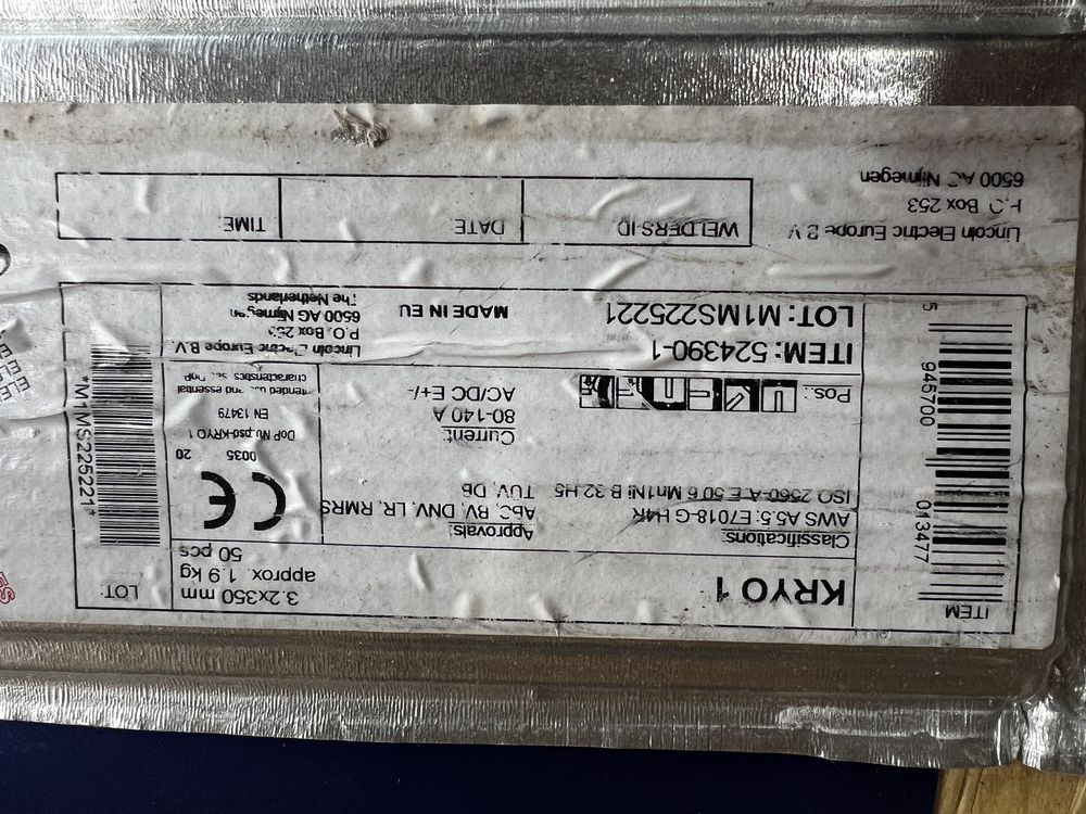 Электроды по нержавейке Cromarod 316LP 3,2x350, ELGA, Швеция. 3 кг