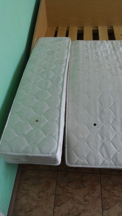 Duże łóżko 264cm x 124cm + materac dwustronny zima/lato 240cm x 120cm