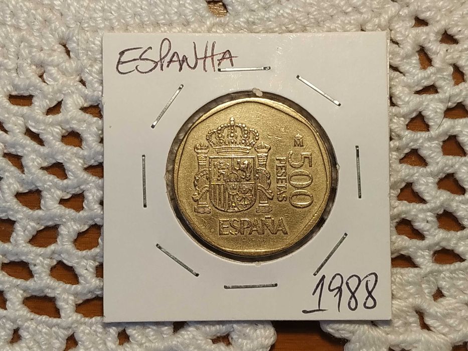 Espanha - moeda de 500 pesetas de 1988