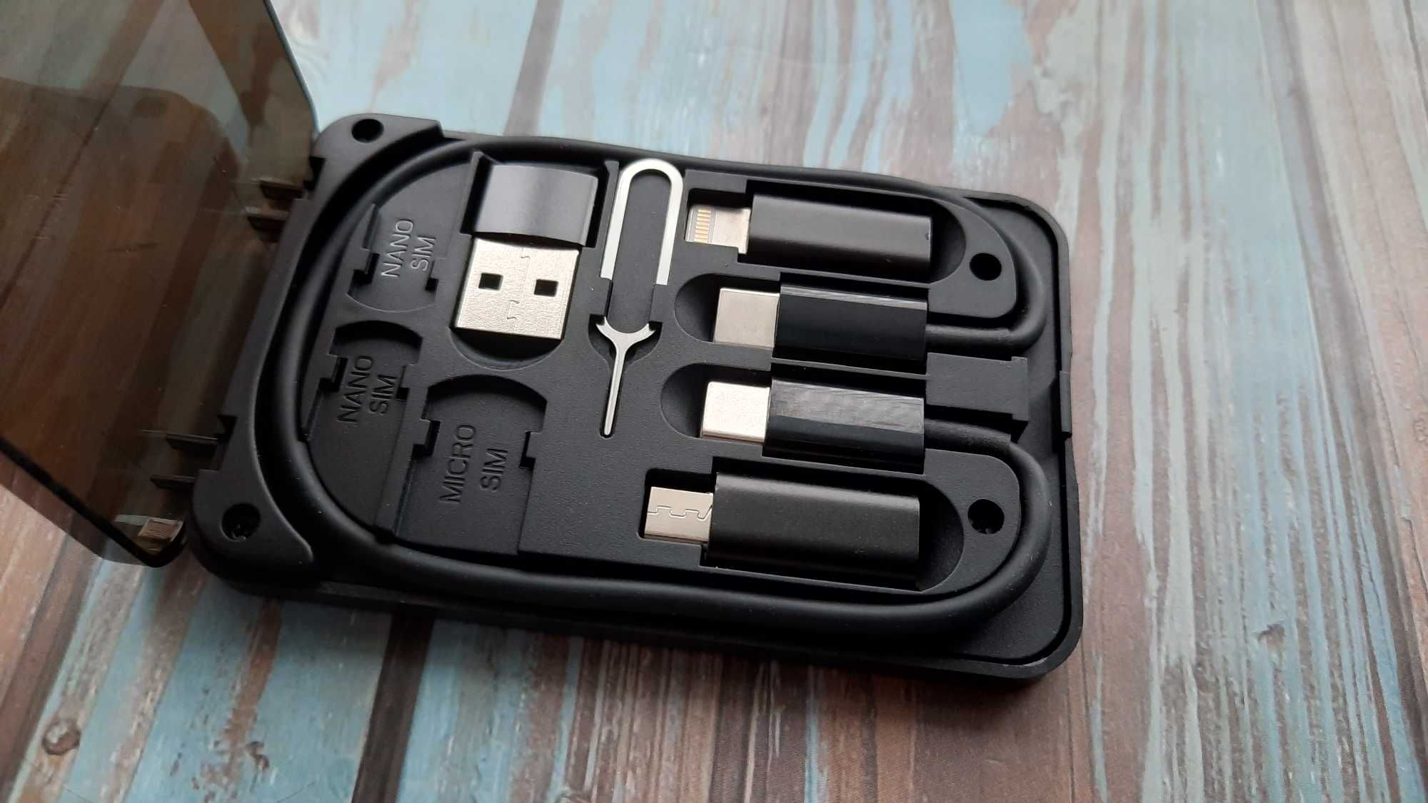 Essager 4in1 органайзер для SIM карт, кабелів USB / Type С / Lightning