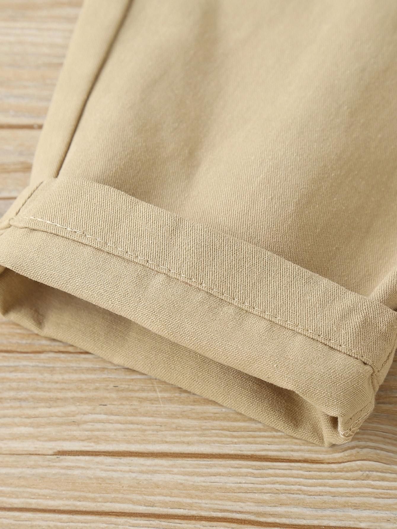 Kombinezon Chłopięcy Bawełniany Z Kołnierzykiem Khaki Casual Shein 110