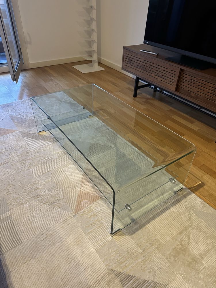 Mesa de centro de vidro (110 x 55 cm)