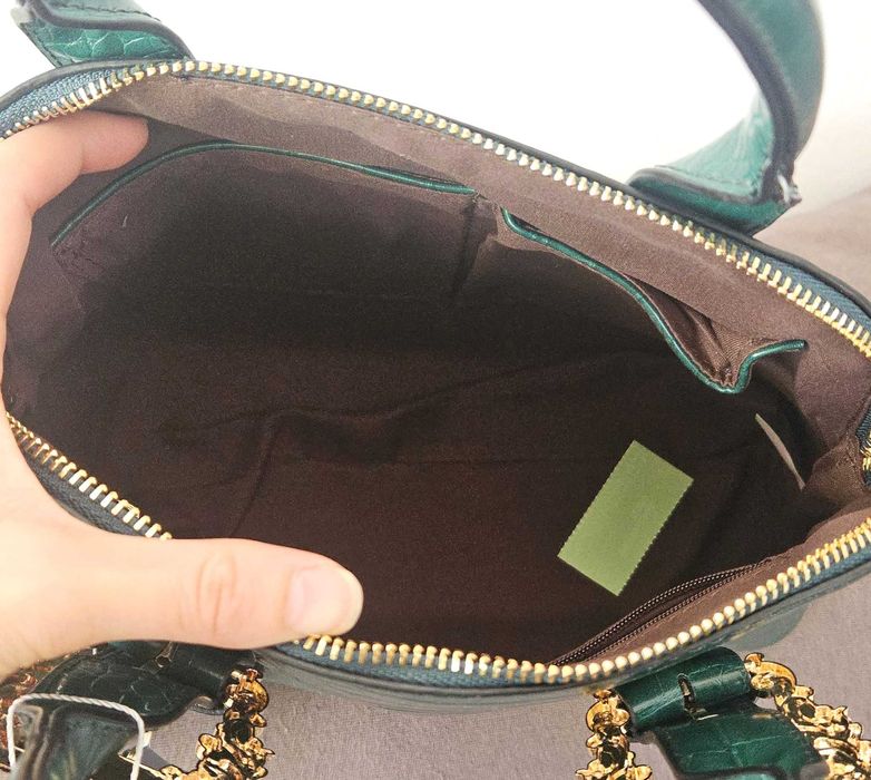 Bolsa marrom imitação pele crocodilo