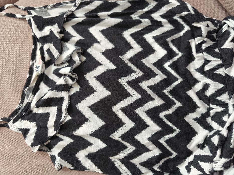 Kombinezon bawełniany 146 czarno -biały H&M