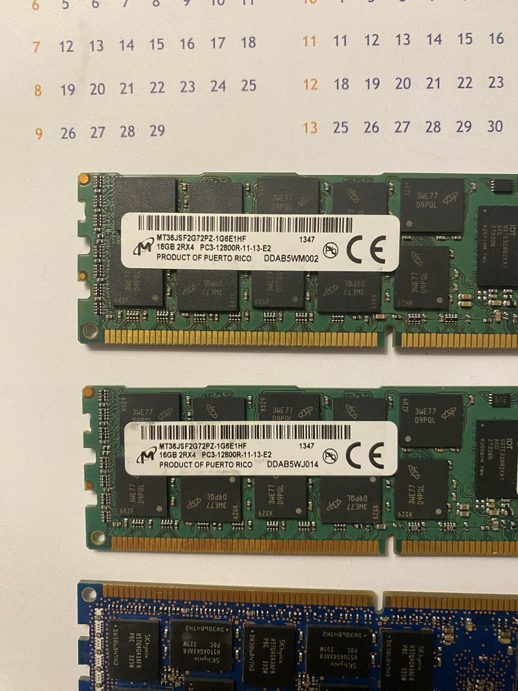 Pamięć RAM 16 szt 16GB 2Rx4 IBM(cena za sztuke)