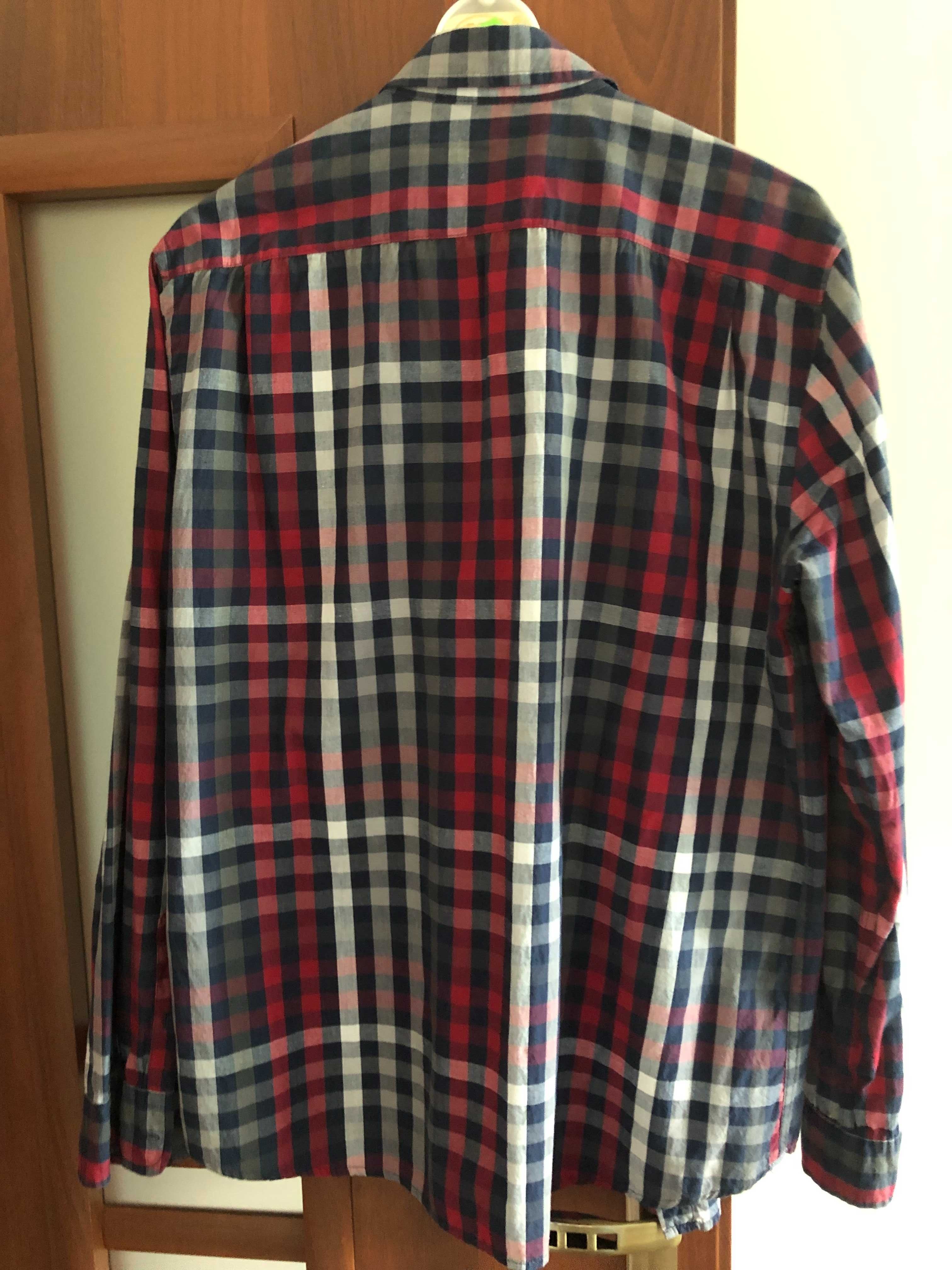 Modna koszula w kratę, długi rękaw, jak nowa (rozm. XL)