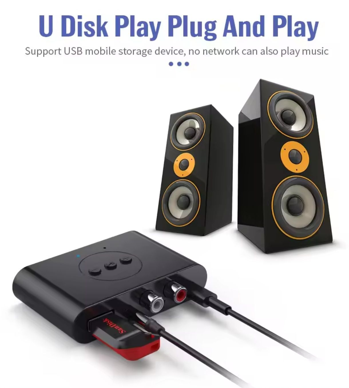 Odbiornik Bluetooth 5.3 do AUX/3,5mm Audio