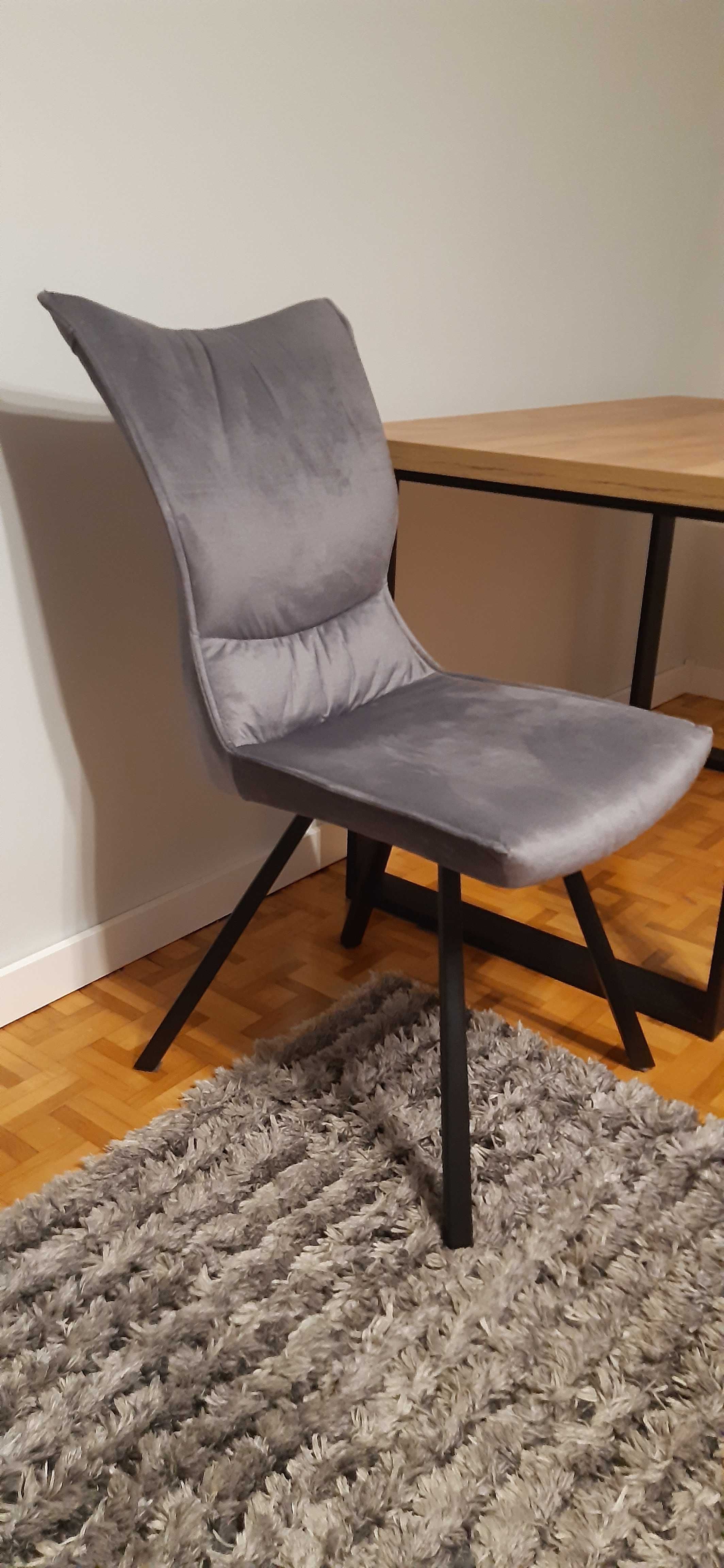 Krzesło fotel do karmienia velvet tkanina nowe kute