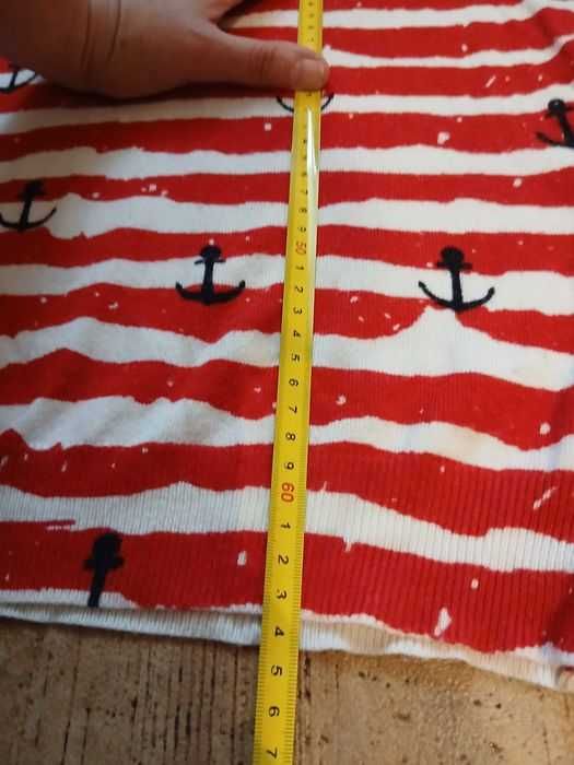 Кофта MARCCAIN розмі. М, червона полоску, принт якори, дефектів нема