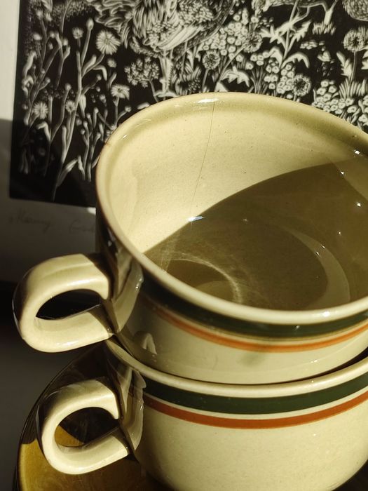 Dwie filiżanki porcelana Colditz GDR PRL