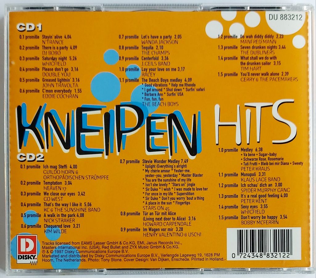 Kneipen Hits 2CD 1997r D J Bobo Heaven 17 Kim Wild
