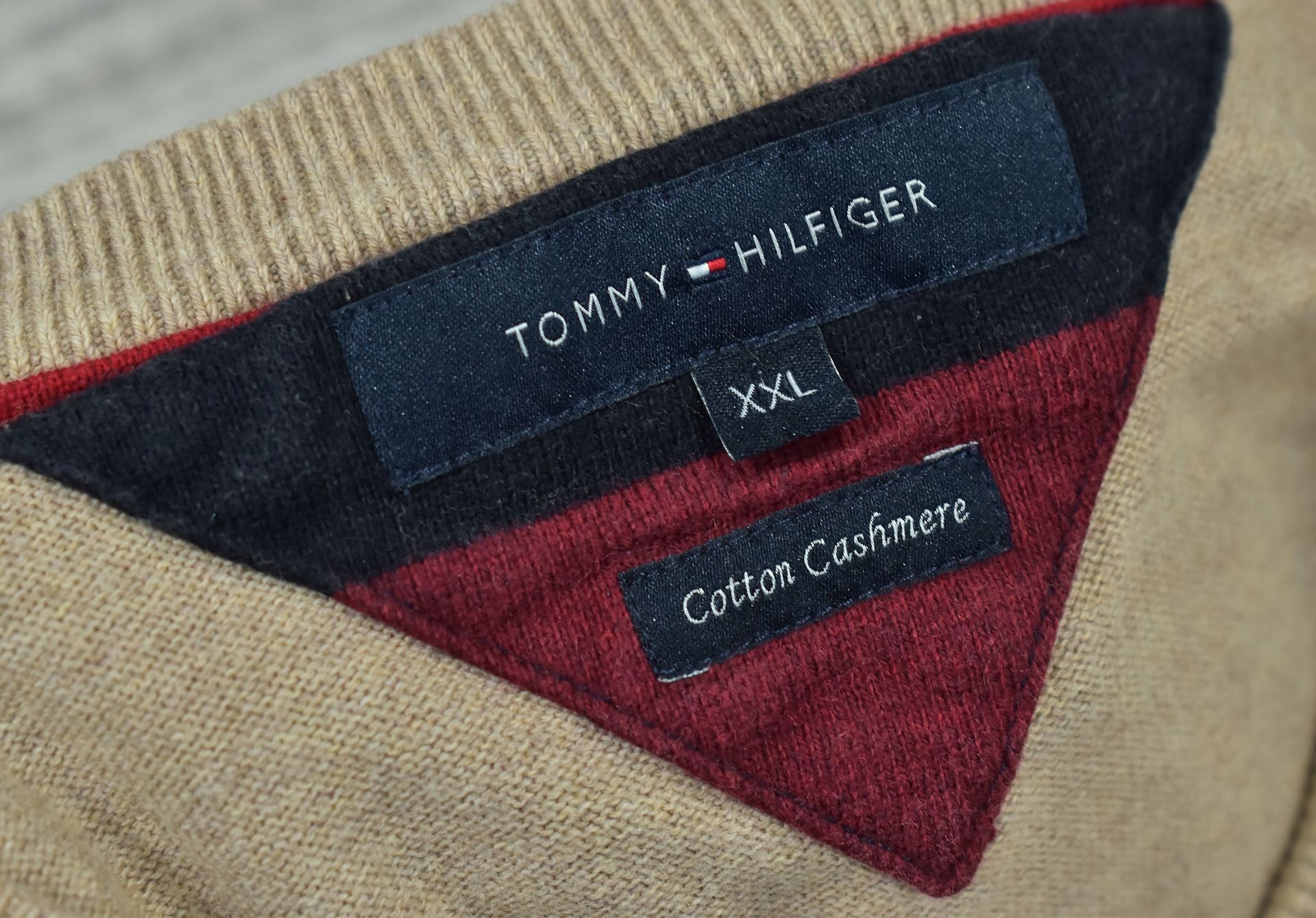 TOMMY HILFIGER Cotton Cashmere Sweter Męski / XXL