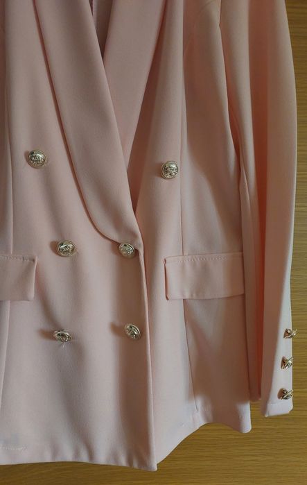 Blazer Rosa Carcela Dupla Botões, TM