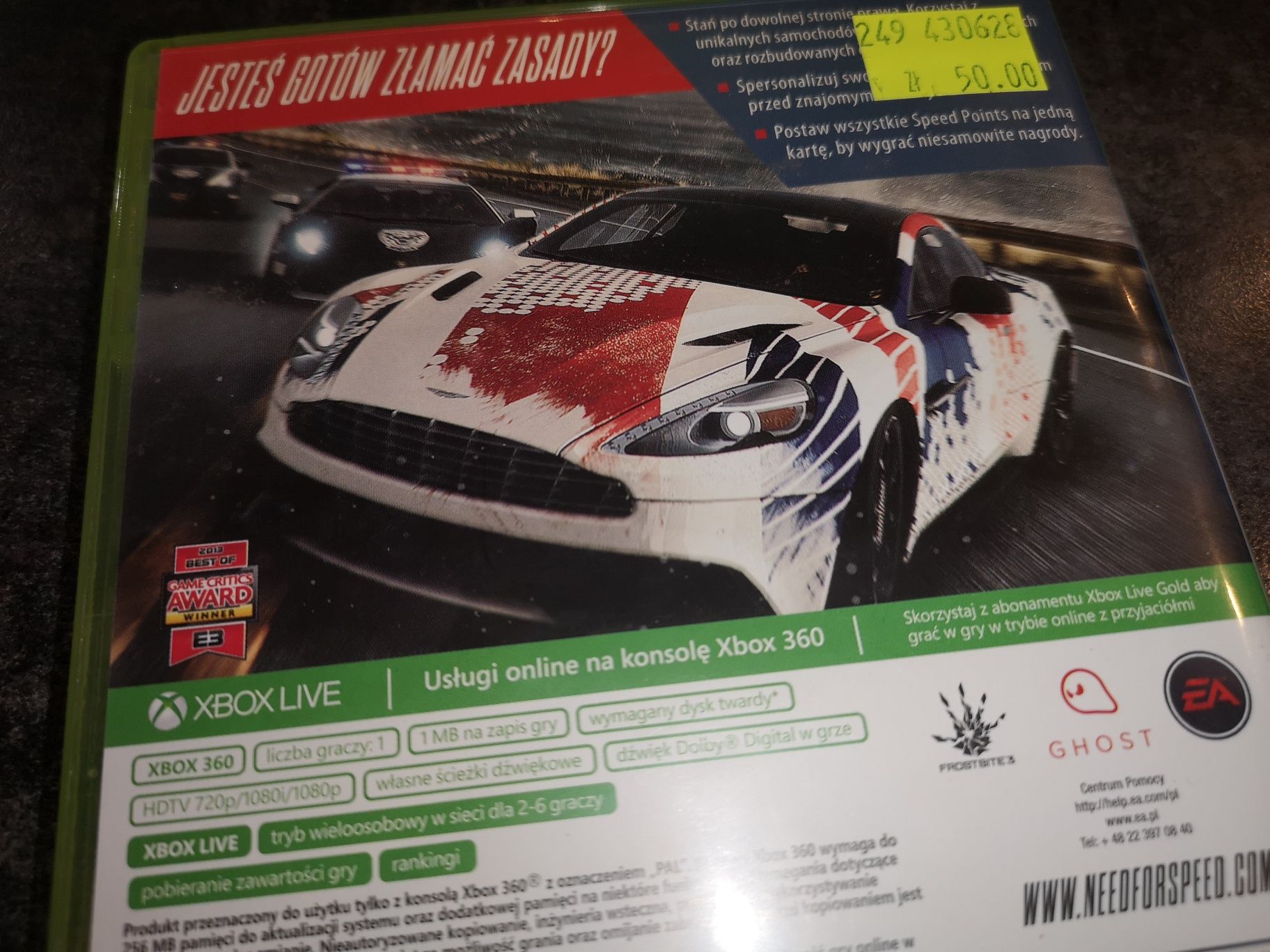 Need for Speed Rivals XBOX 360 gra PL (stan bdb) kioskzgrami