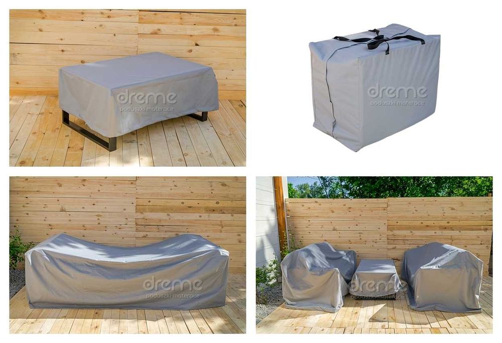 meble ogrodowe metalowe stalowe zestaw sofa kanapa stolik poduszki