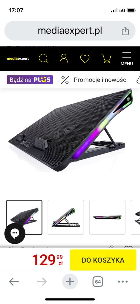 Podstawka chłodząca pod laptopa 17”