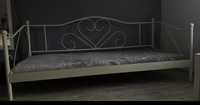 Metalowe łóżko jednoosobowe z materacem łóżko z materacem