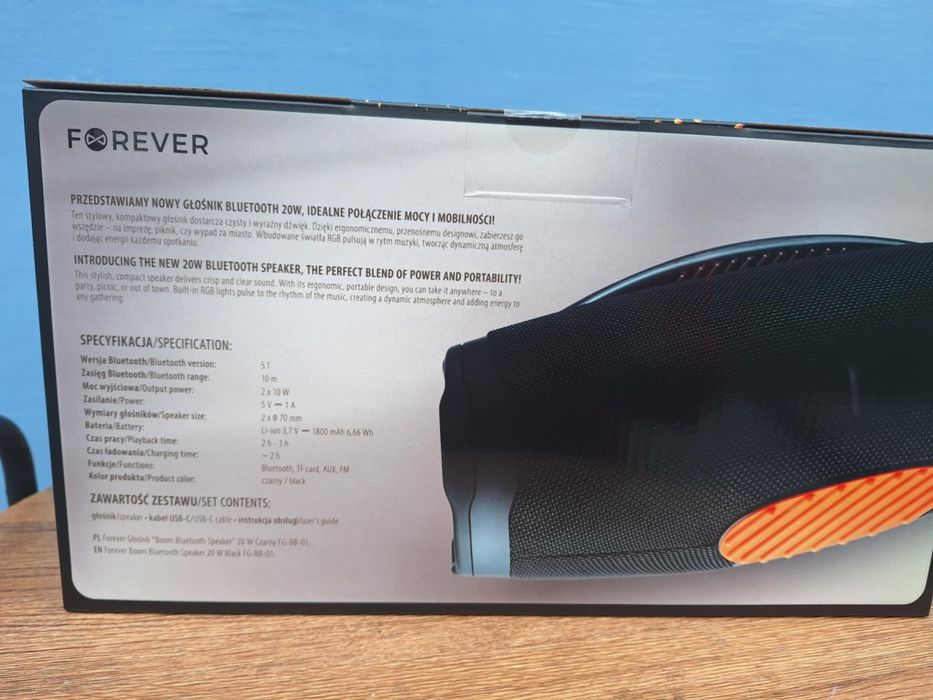 Głosnik FOREVER  Boom 20 W bezprzewodowy
