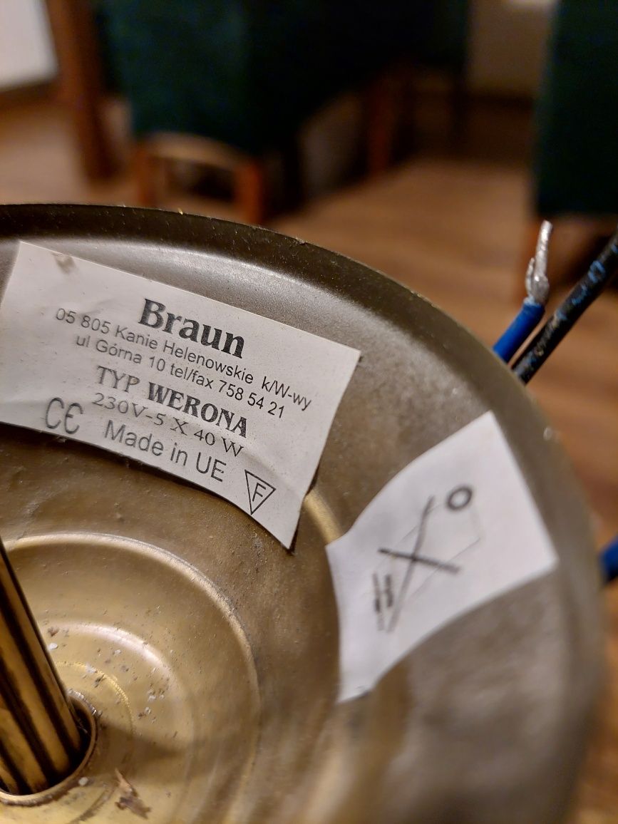 Żyrandol mosiężny Braun