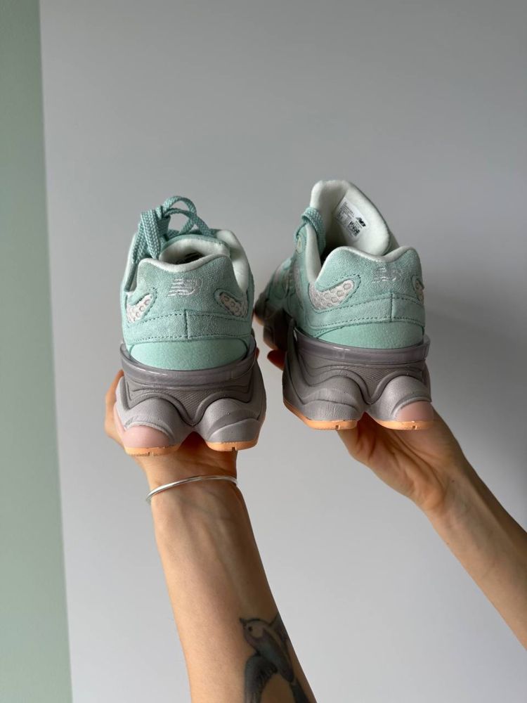 New Balance 9060 Mint Green Жіночі замшеві кросівки нью беланс 9060