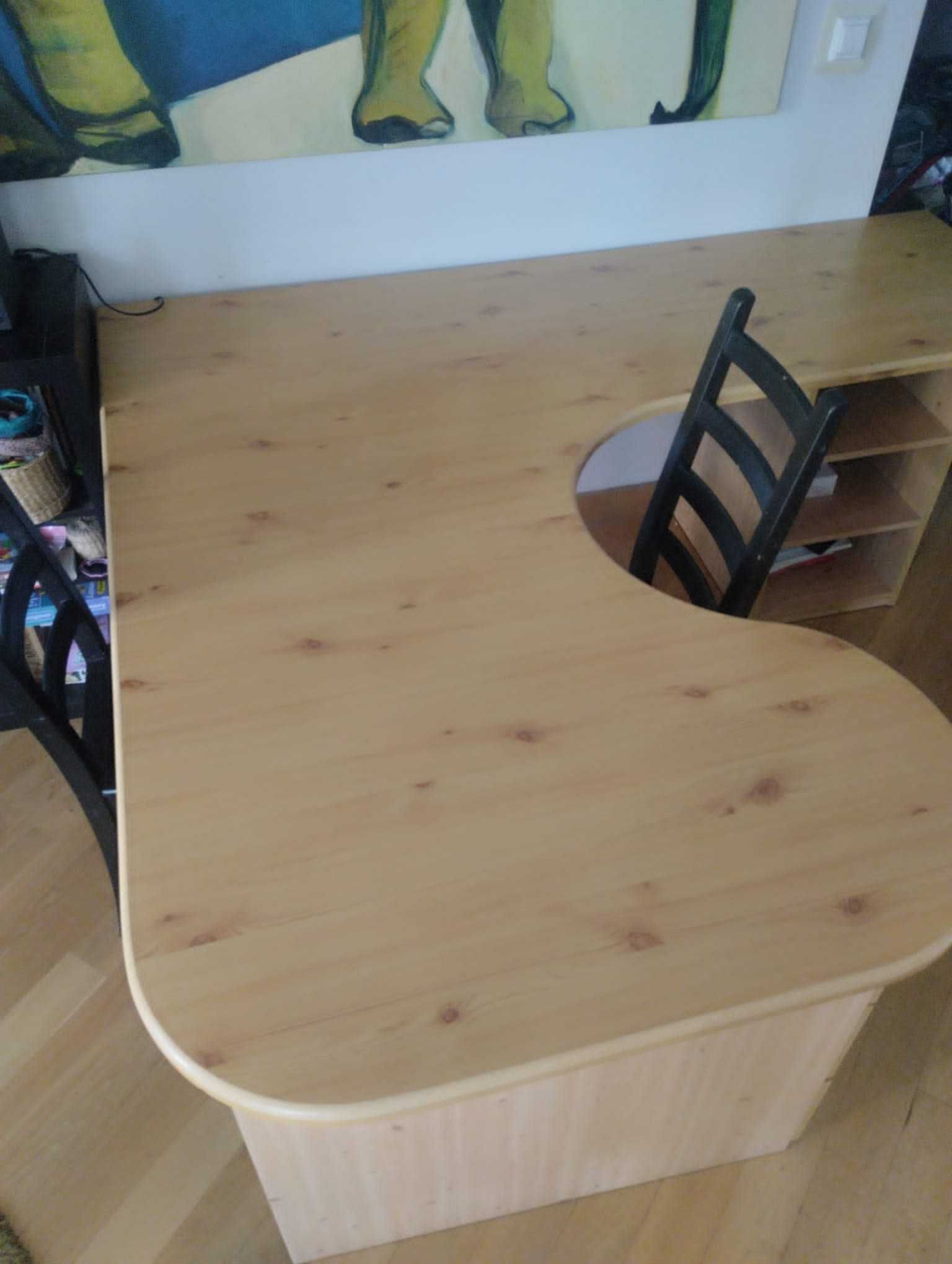 Duże biurko z płyty meblowej 170x190