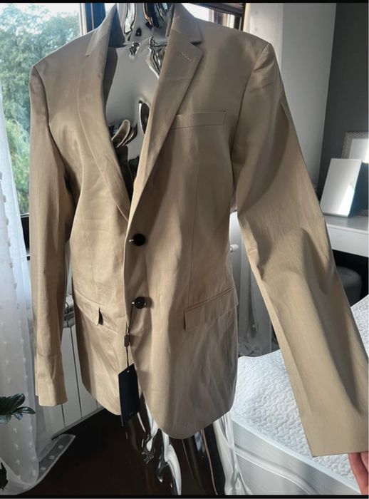 Nowy męski garnitur beżowy L 50 Joop elegancki spodnie marynarka