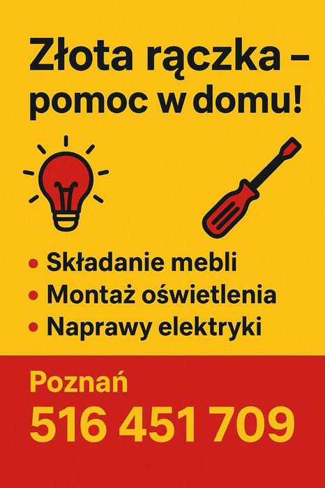 Złota rączka - składanie mebli, montaż oświetleń, drobne naprawy