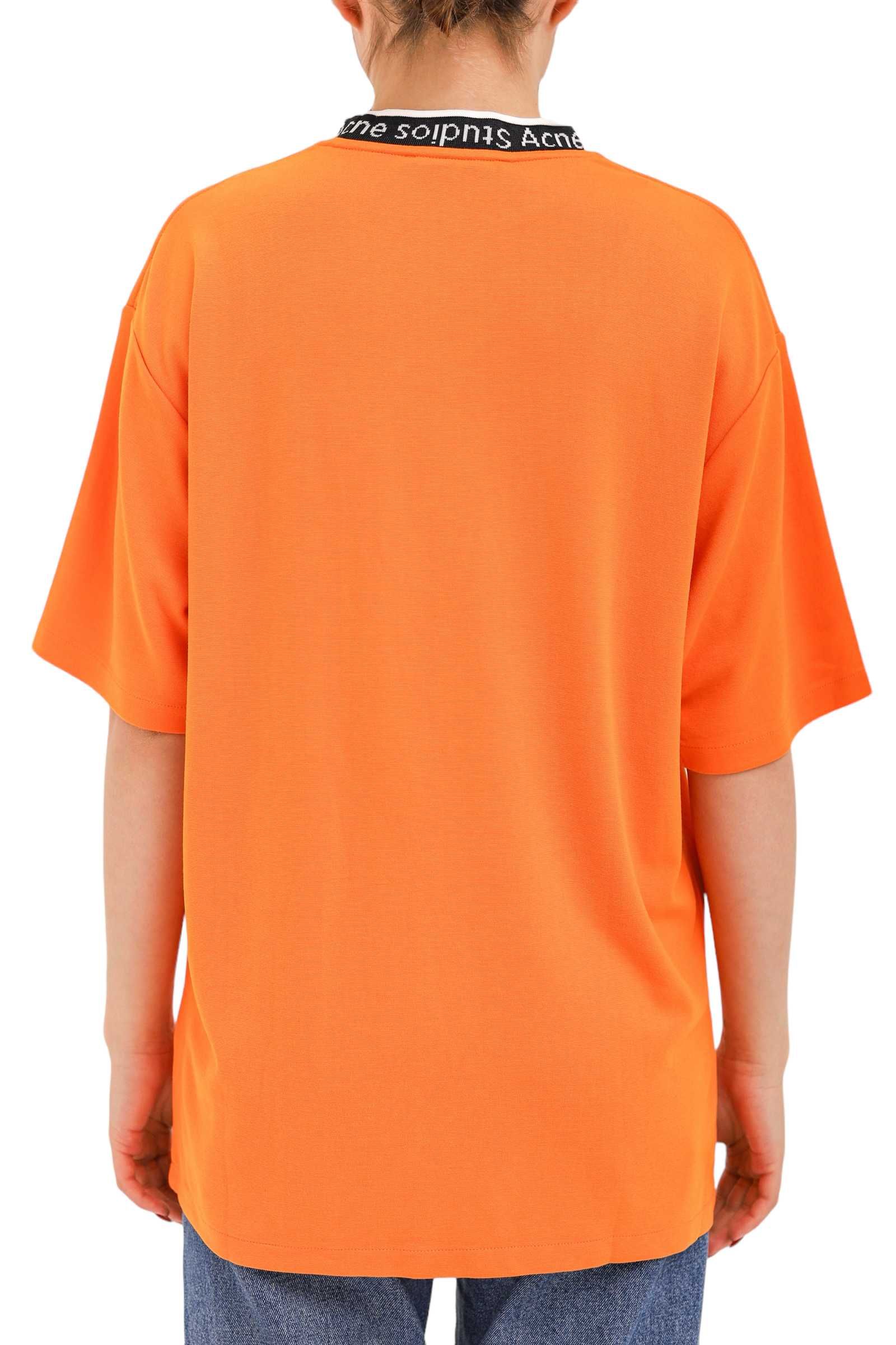 Футболка Acne Studios Logo cotton jersey T-shirt Orange