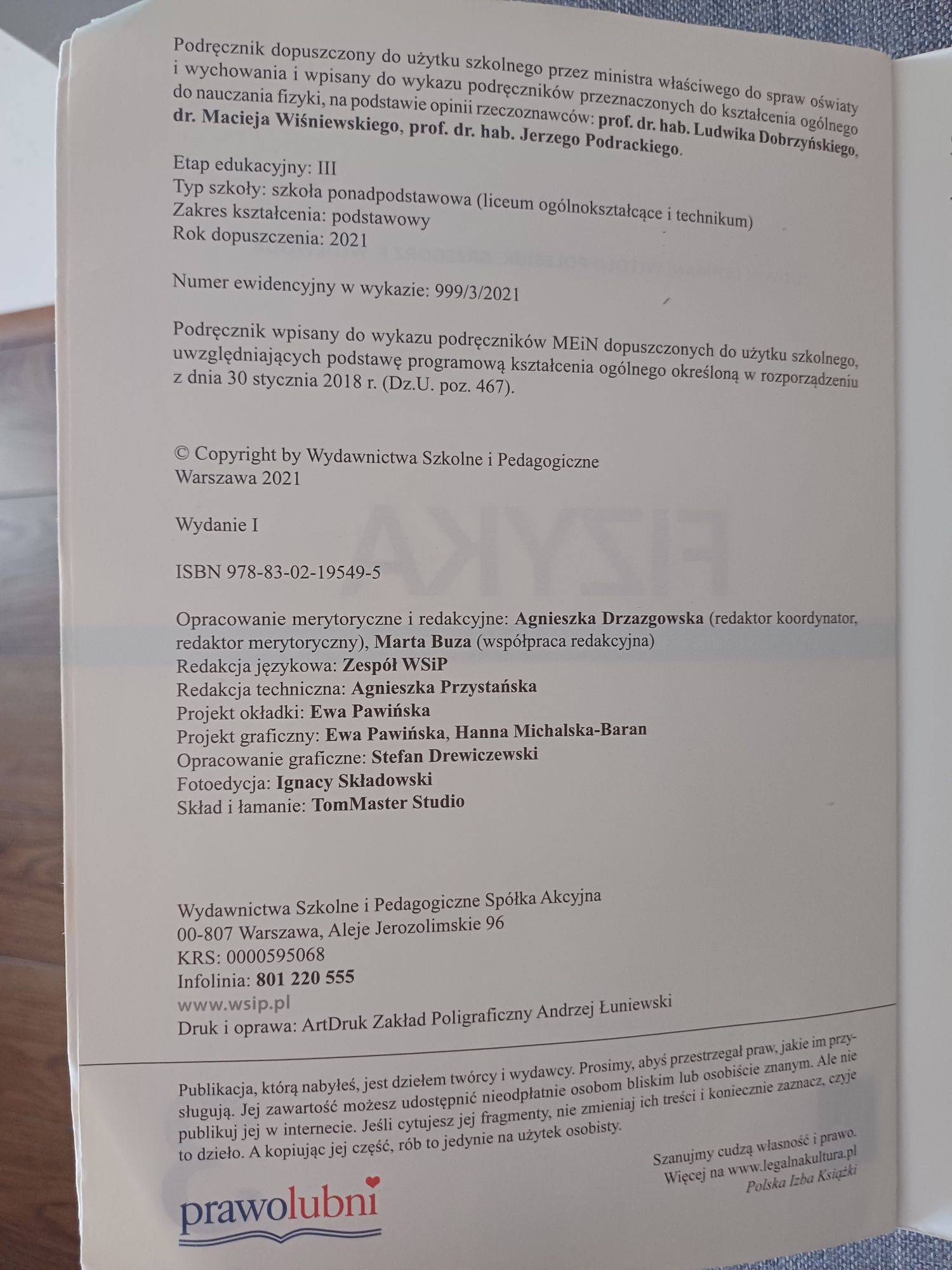Fizyka 3, WSIP, zakres podstawowy, podręcznik do liceum i technikum