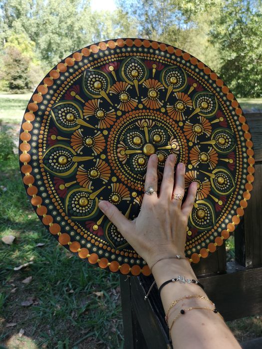 Em Pré-encomenda Portes Incluídos Mandala 40 cms Pintada à Mão