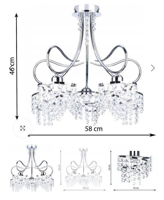 Lampa , Żyrandol Bajkał 5 chrom