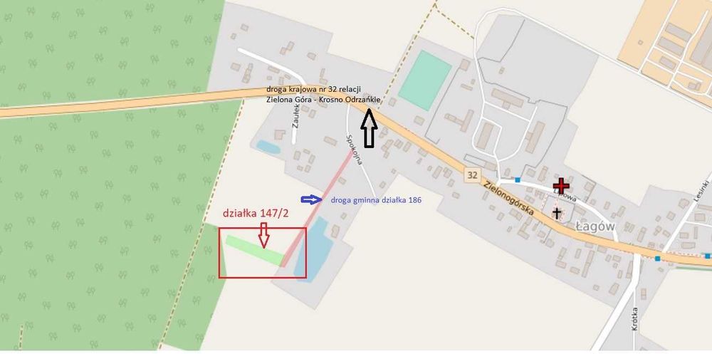 Działka rekreacyjna rolna Łagów 0,22 ha gm. Dąbie blisko Zielonej Góry