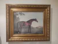 Quadro de cavalos - conjunto de dois quadros moldura dourada