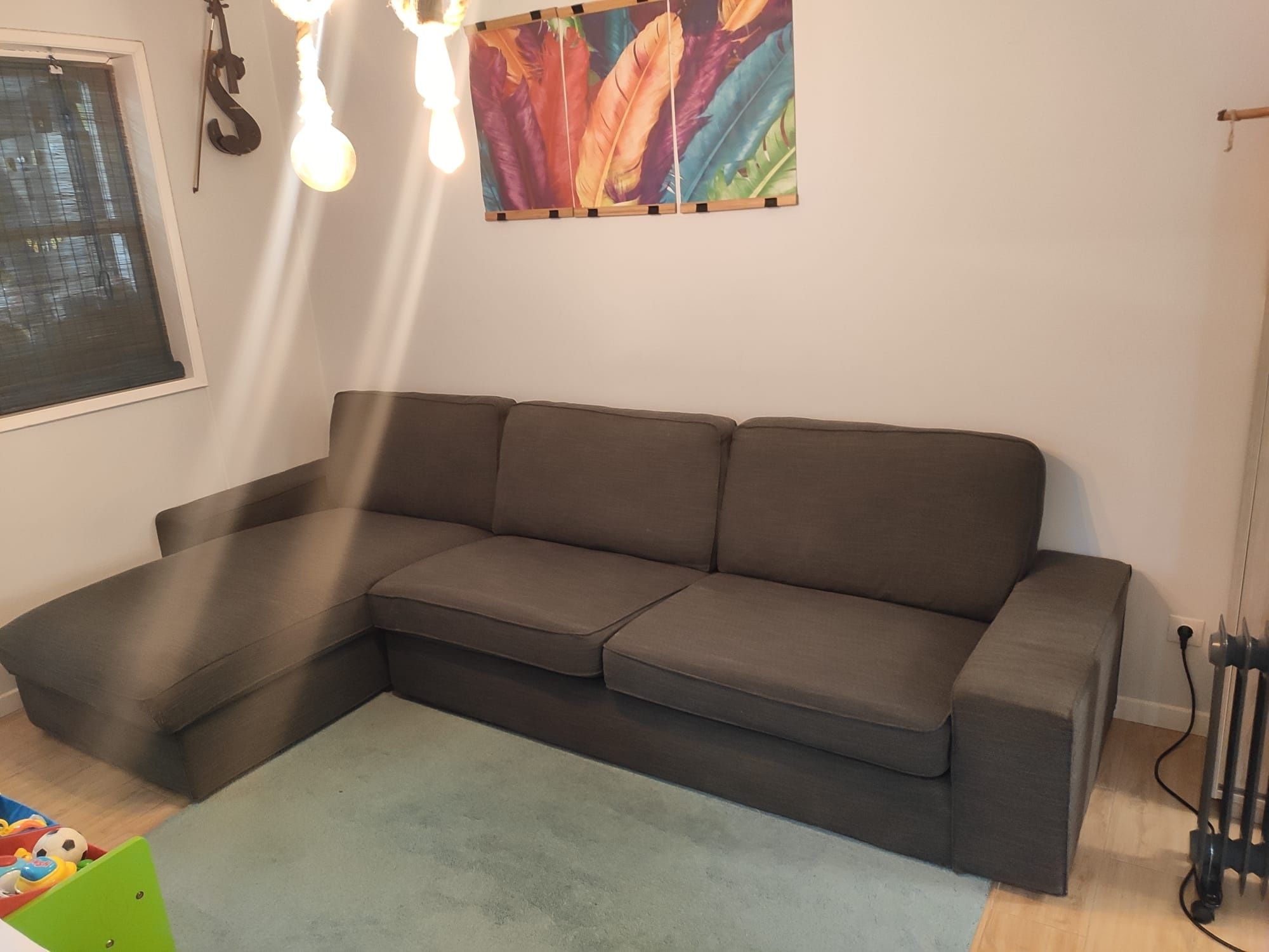 Sofá ikea Kivik 4 lugares cinza