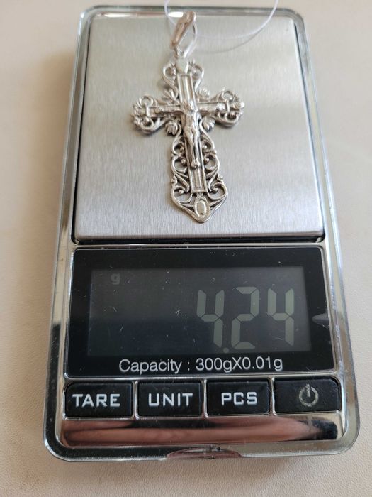 Хрестик срібний, великий,  925 проба