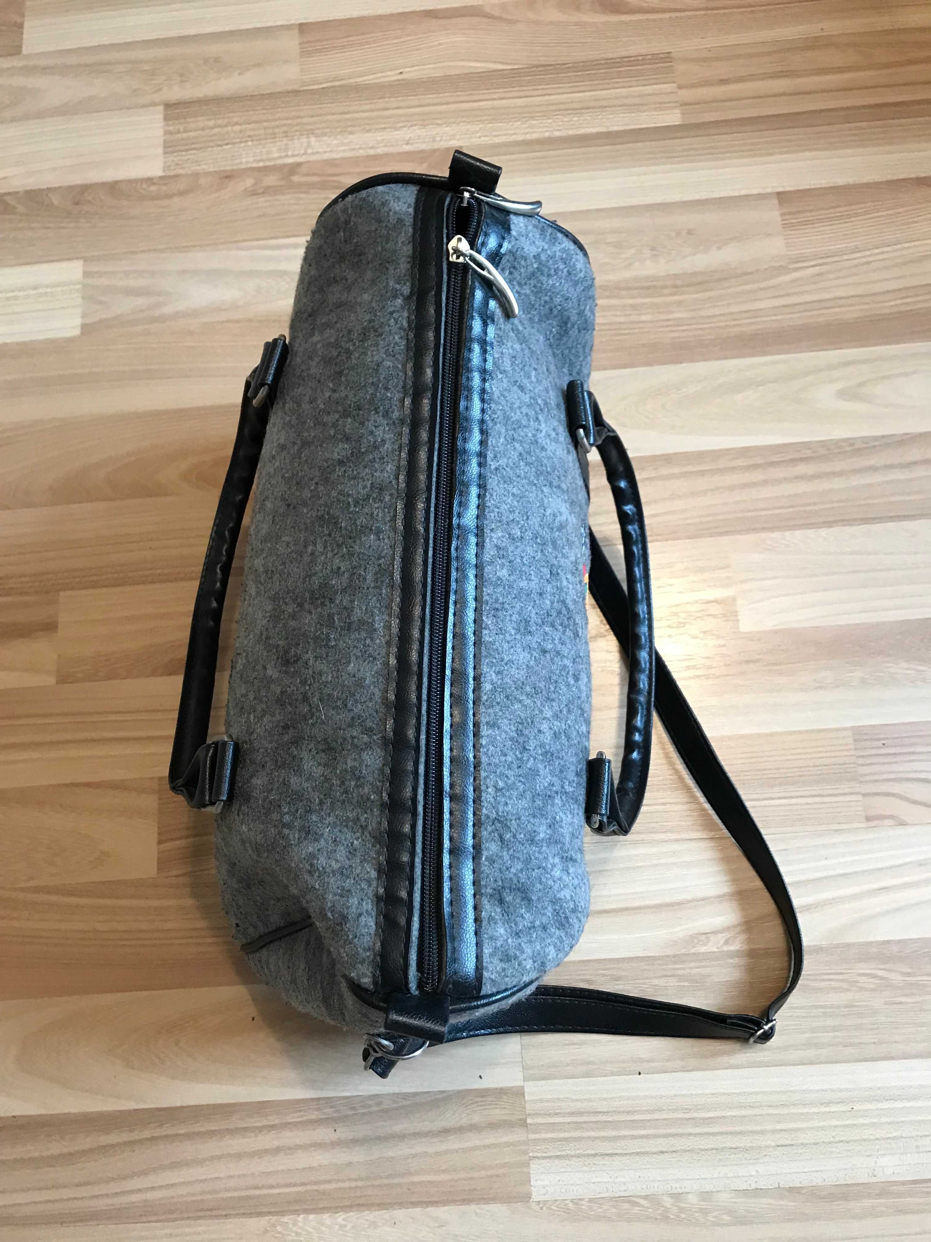 Torebka filcowa folkowa wzór łowicki filc boho vintage kuferek etno