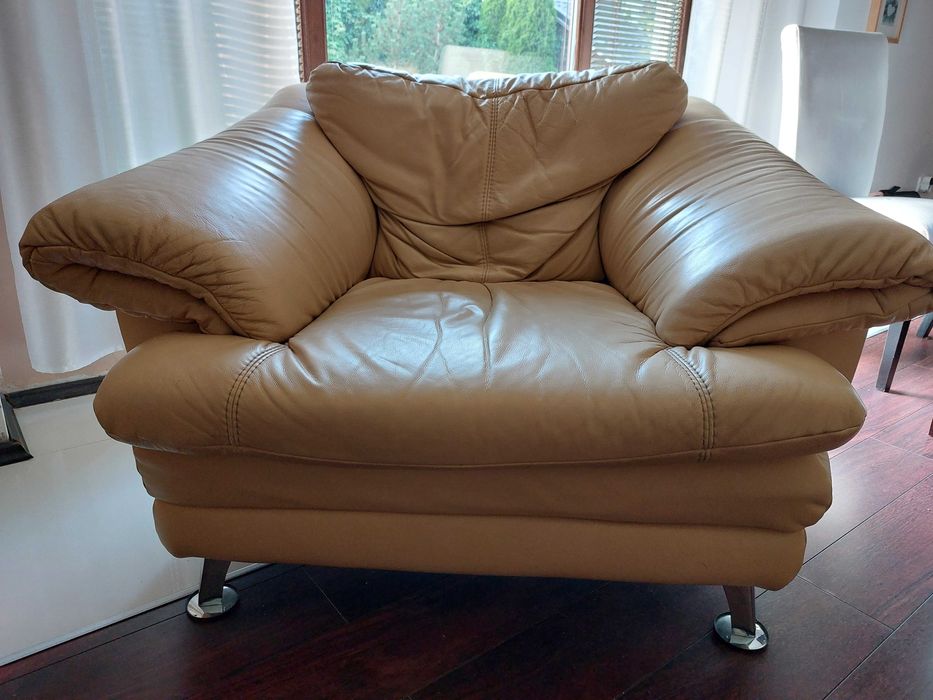 Fotel ze skóry naturalnej