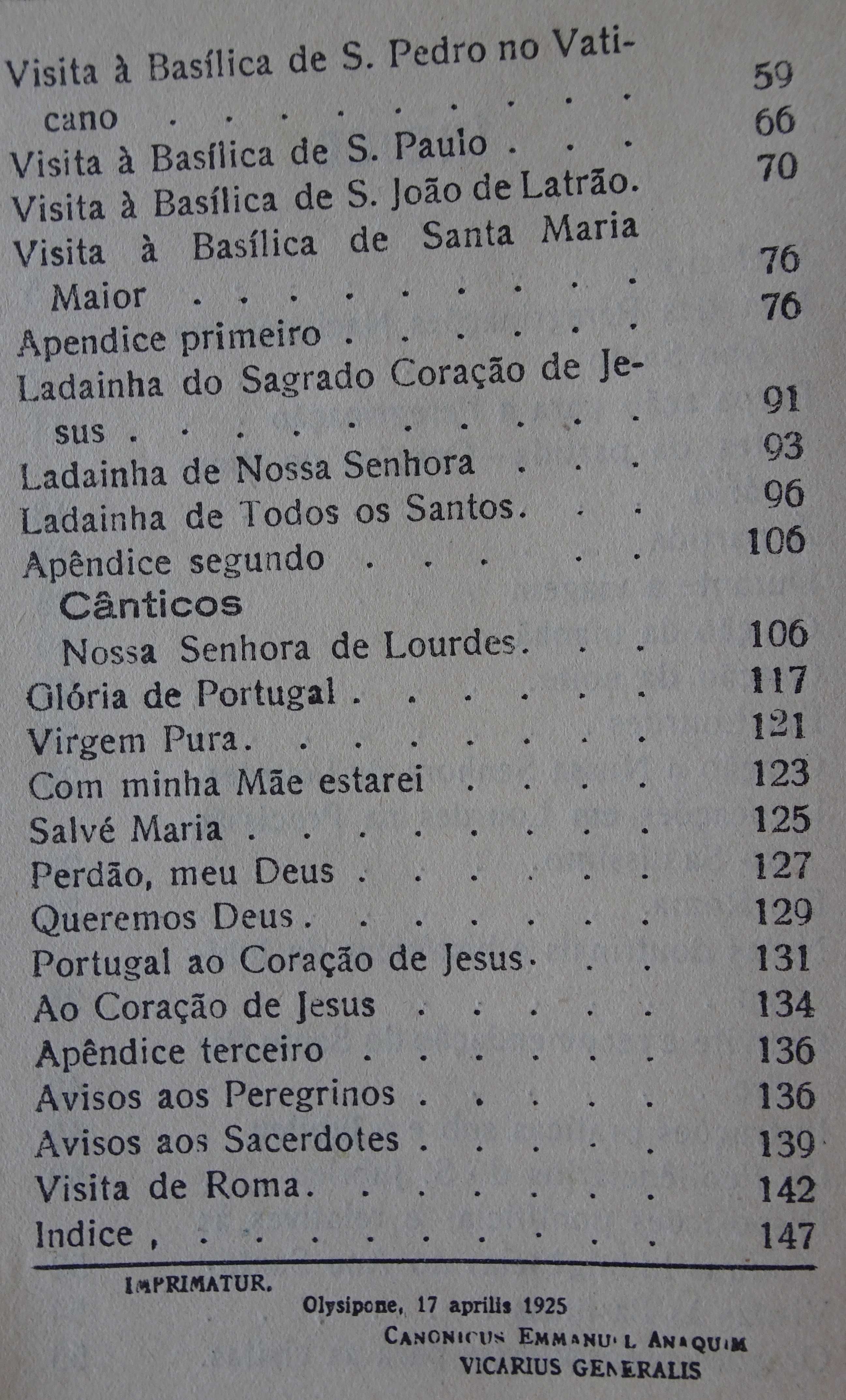 Vade Mecum do Peregrino Português A Roma no Ano Santo de 1925