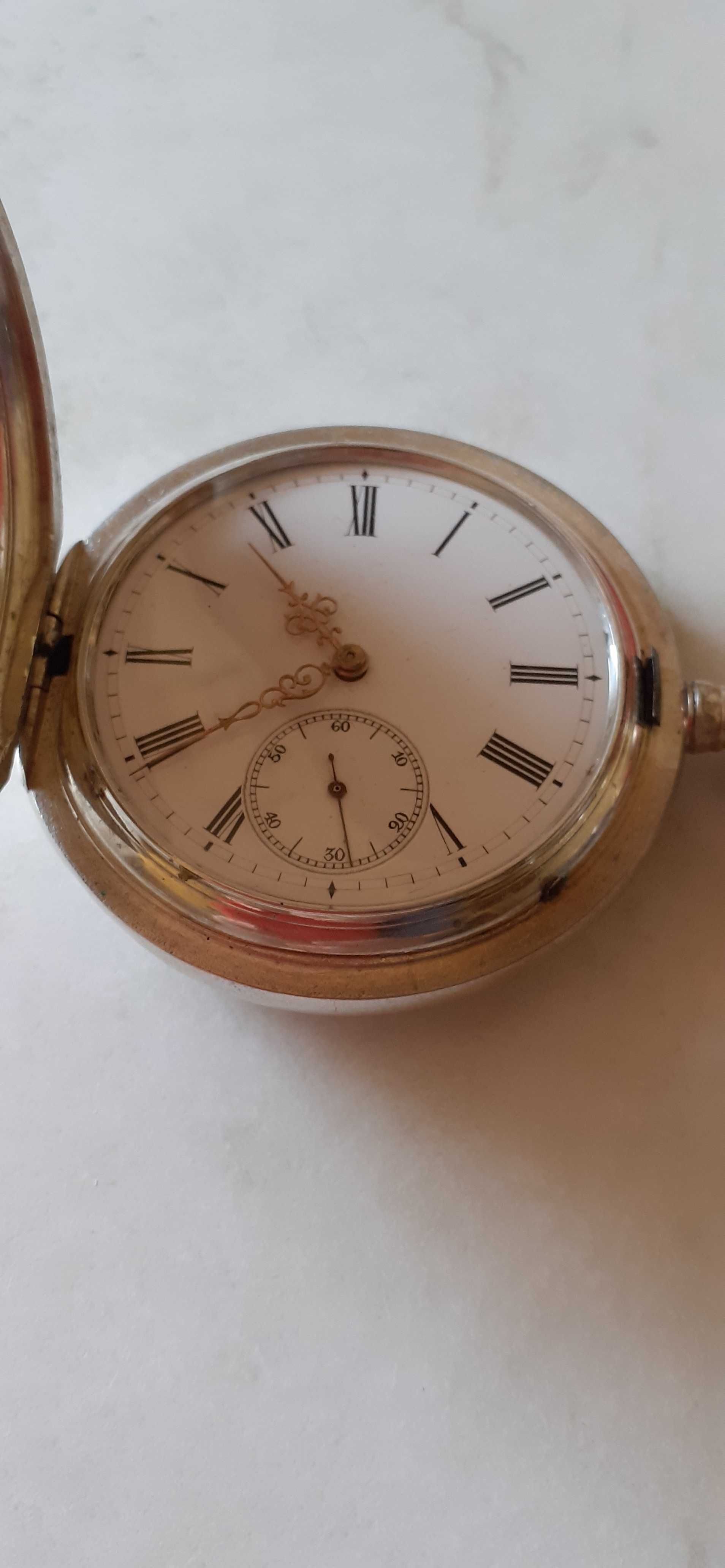 Dewizka zegarek kieszonkowy IWC z 1900 roku srebro 800 sygnowany.