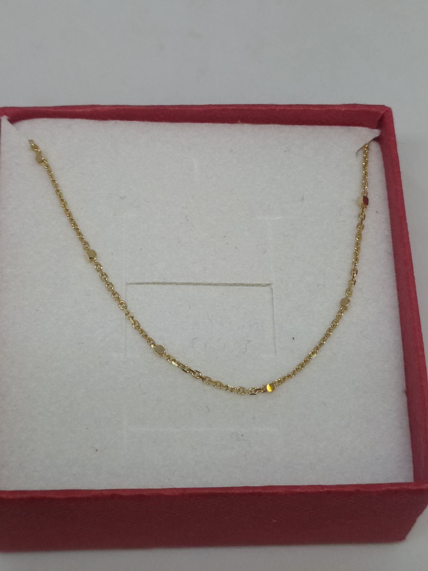 Przepiękne złoty łańcuszek naszyjnik kosteczki żółte złoto 585