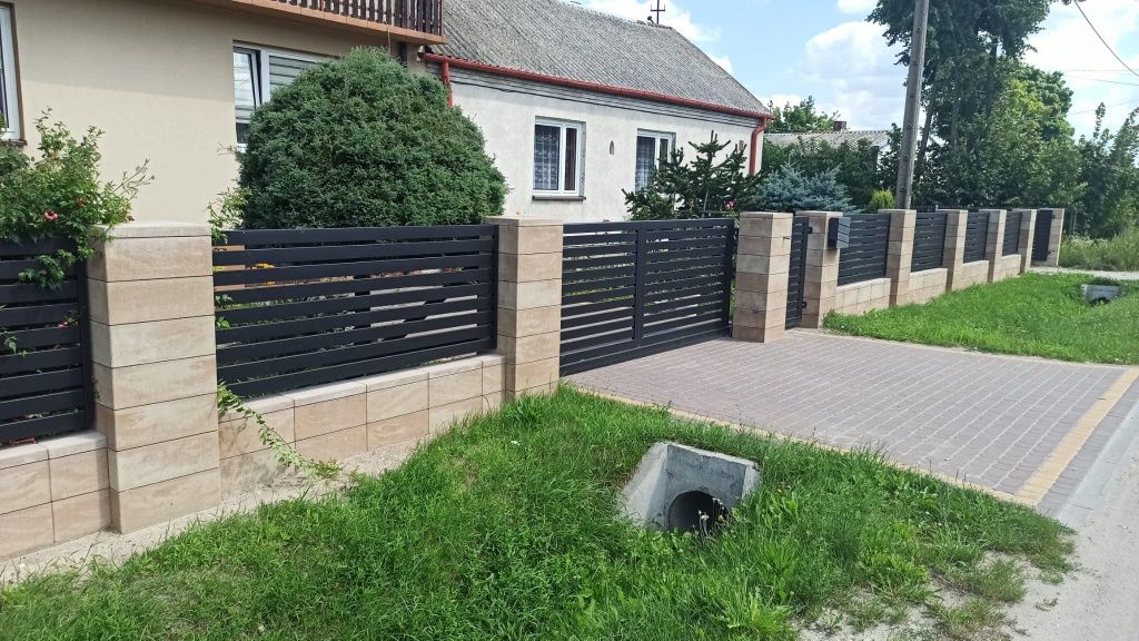 Brama przesuwna 4x1,5m palisadowa ocynk+RAL 2d 3d