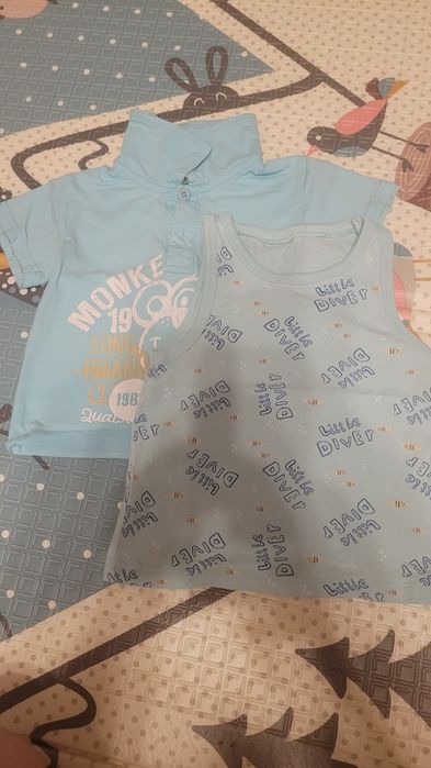 Koszulki letnie niemowlęce zestaw komplet dwie sztuki