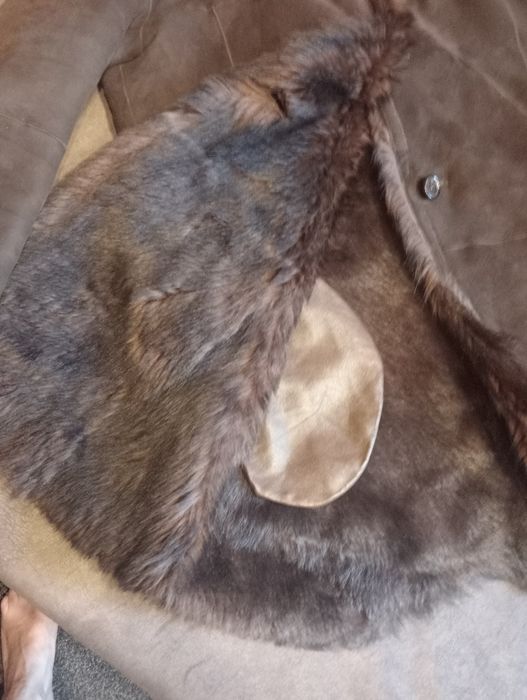 Дублёнка женская натуральная шоколадного цвета. Размер 48-50