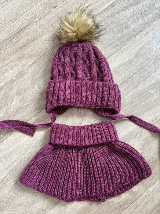 Набір зимова шапка + манішка