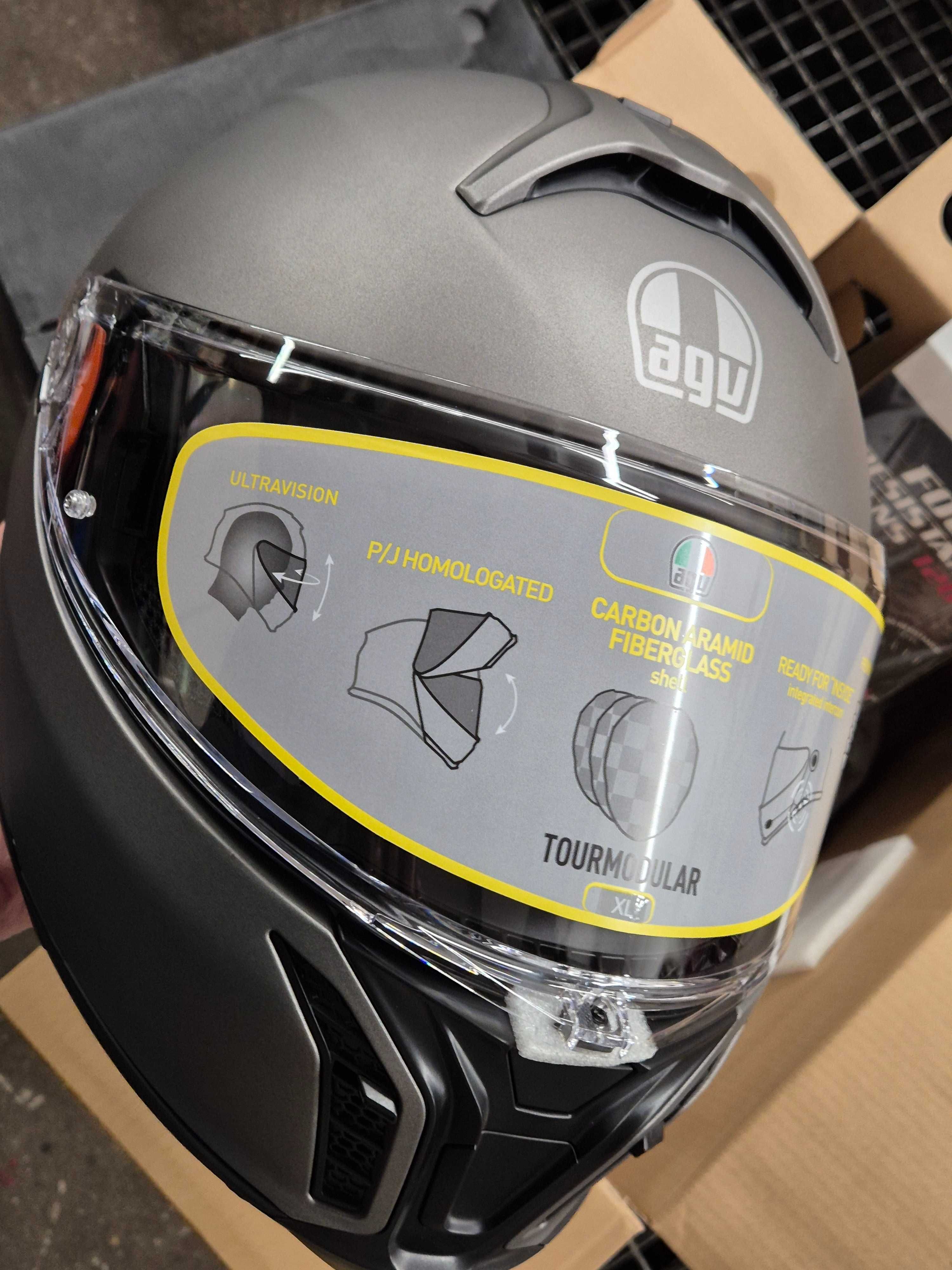 Kask motocyklowy AGV Tourmodular XL 60-61cm szary mat szczękowy