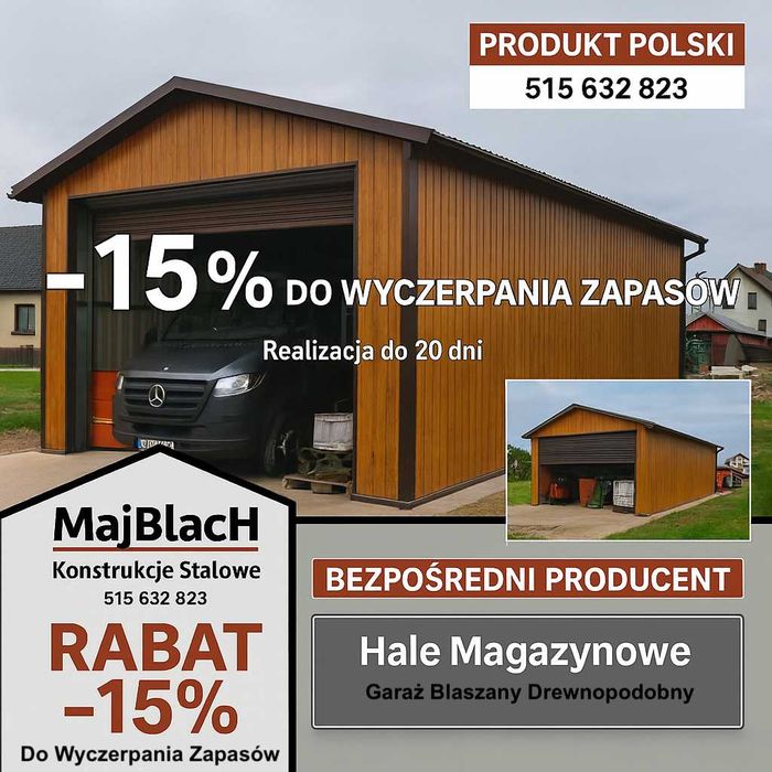 Garaż Blaszany/Schowek /ALTANA OGRODOWA/Złoty Dąb  - Maj-Blach