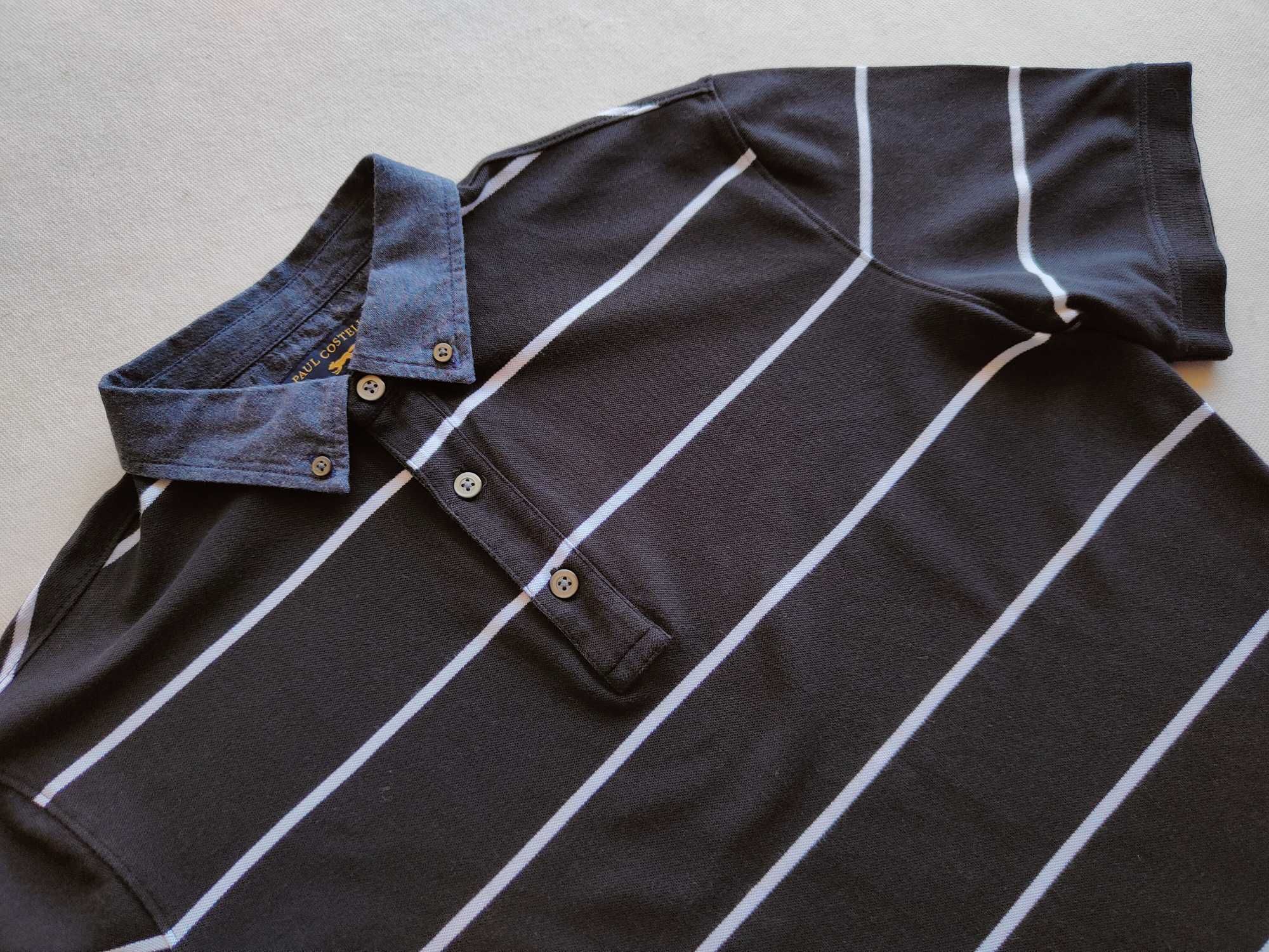 Paul Costelloe _ Czarna koszulka polo w paski M